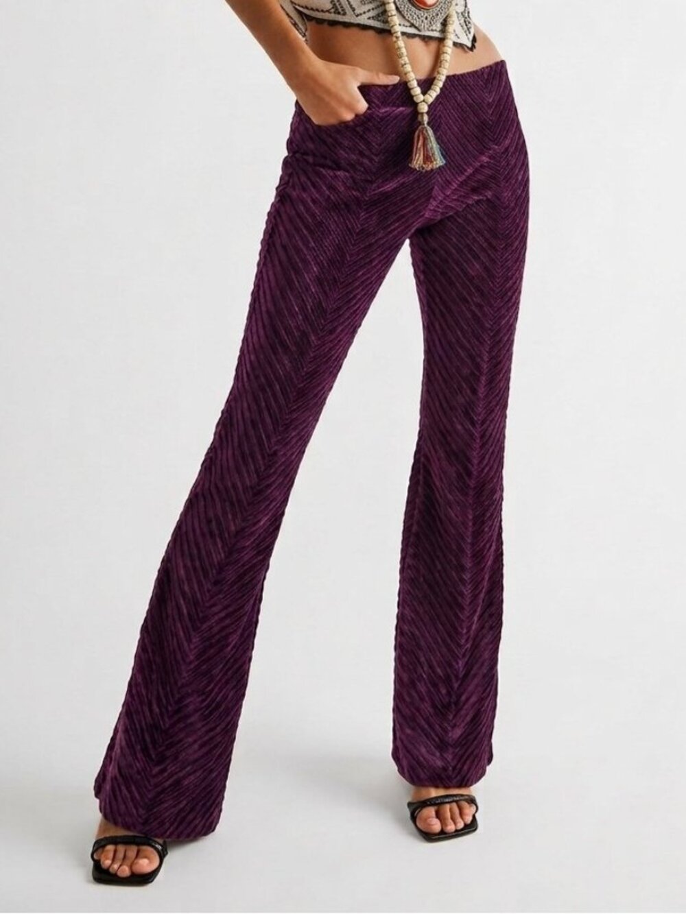 Free People Penny Flare Velvet Pants